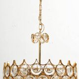 Gilded Brass and Crystal Chandelier by Palwa 1970s