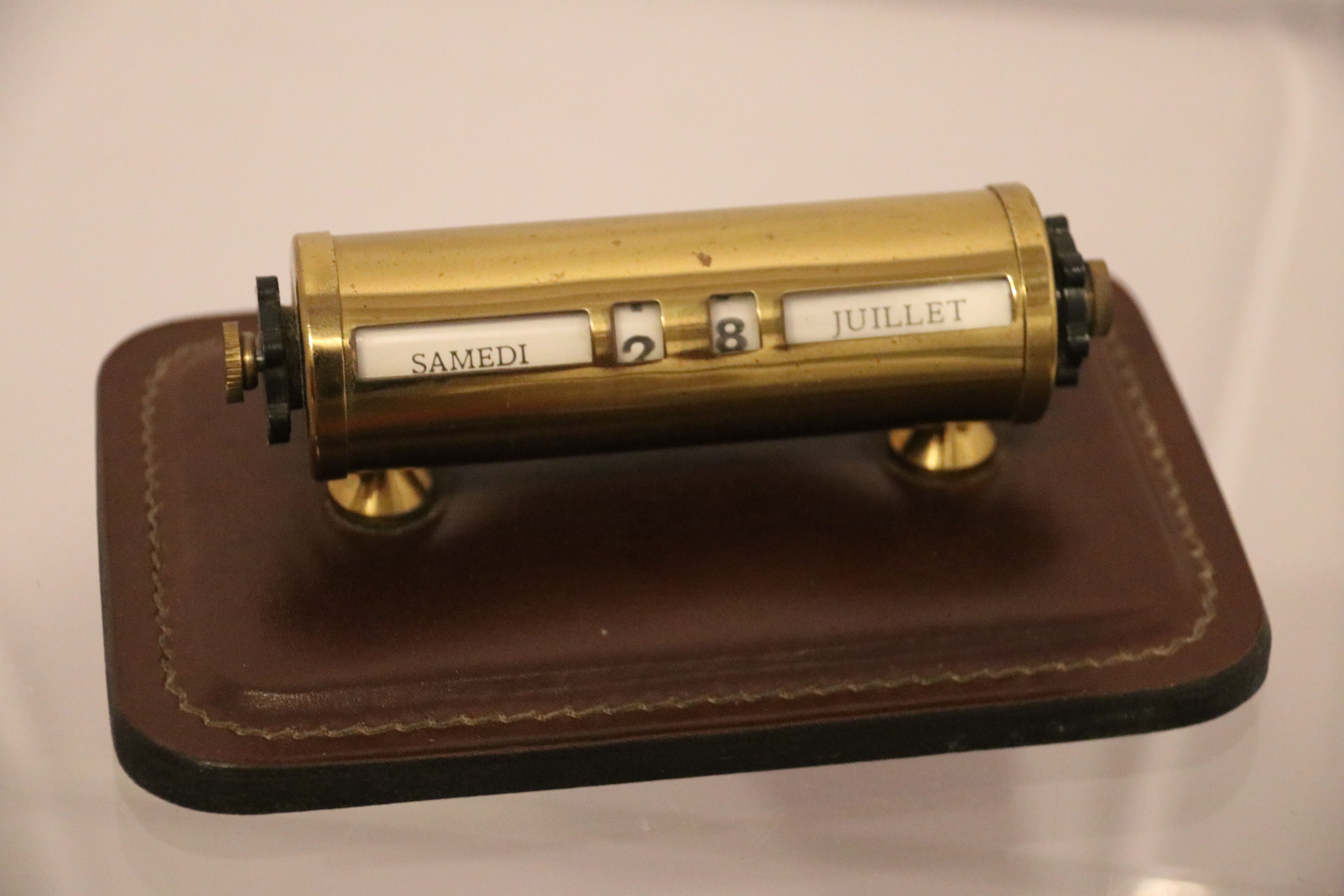 Desk accessories - letter holder & calendar - by Delvaux - Belgium - 1970's