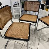 Set of 3 Cesca B32 chairs by Marcel Breuer, 1984.