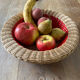Rattan basket with red trim