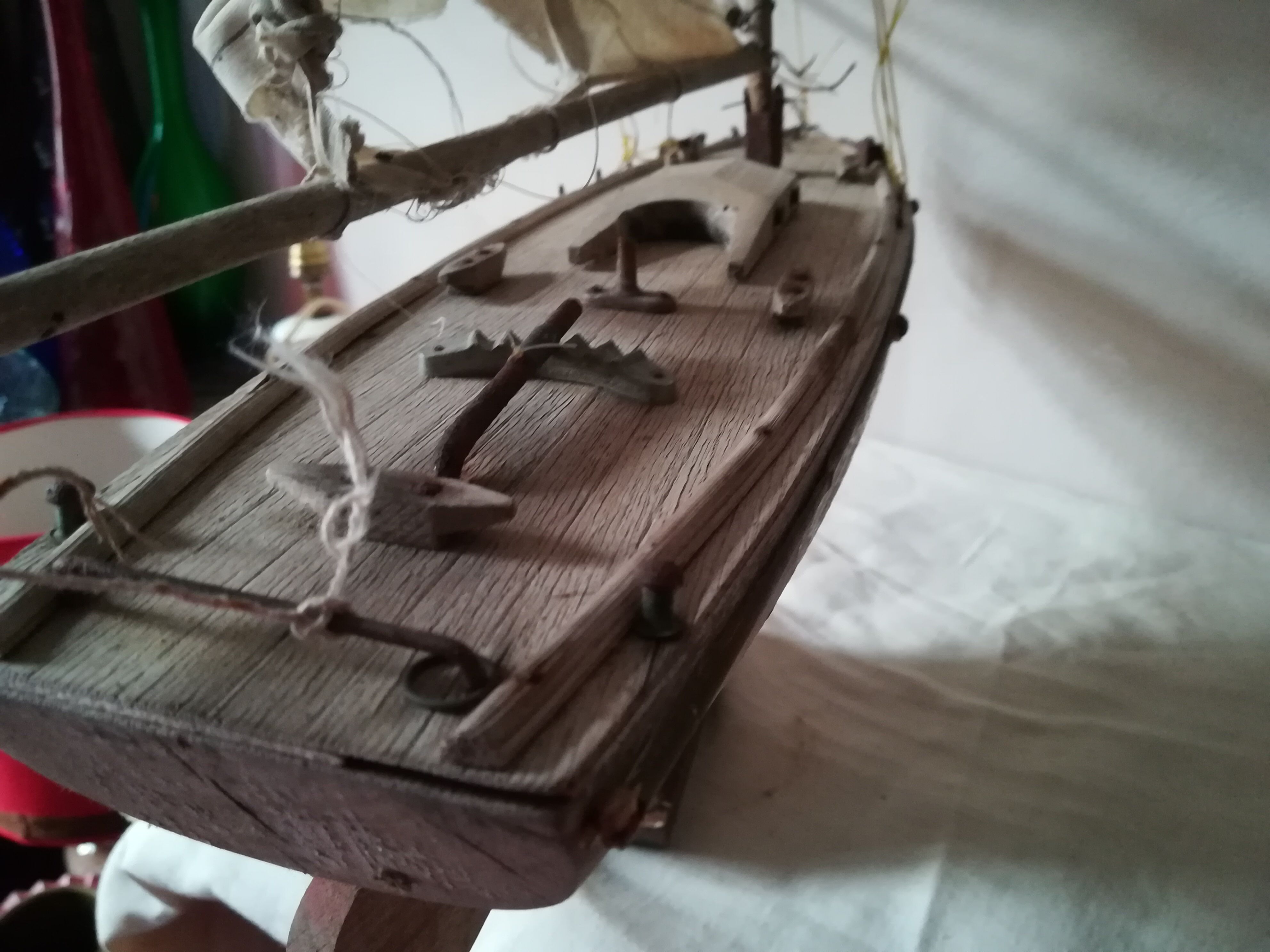 White pool sailboat