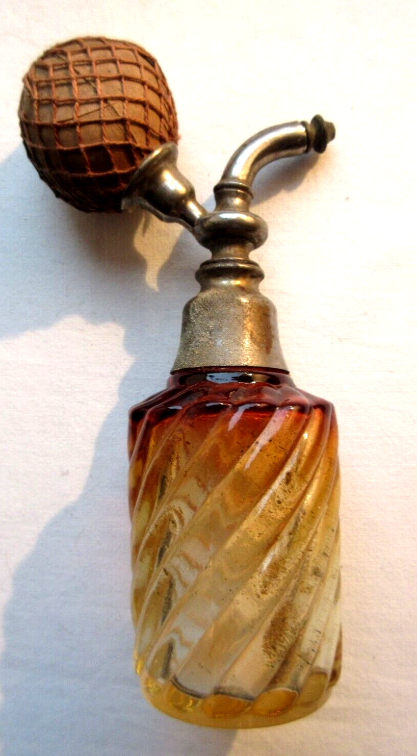 Flacon à parfum, atomiseur, cristal rouge Baccarat, vaporisateur modèle bambou torse