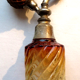 Flacon à parfum, atomiseur, cristal rouge Baccarat, vaporisateur modèle bambou torse