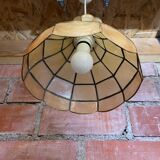 Suspension ancienne art Deco nacre & laiton 70’s