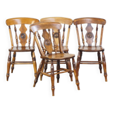 Set of 4 antique English dining chairs from the mid-19th century