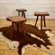 Brutalist tripod stools in solid elm, France 1960