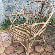 Pair of vintage rattan armchairs
