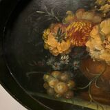 Plateau bois peint nature morte