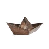 Modern silver-plated paper boat sculpture, Paola C. Aldo Cibic Italy 1980