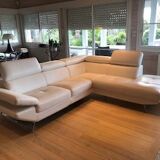 White leather sofa