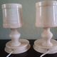 Pair - All-alabaster bedside lamps - vintage