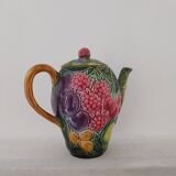 Majolica water pitcher in slipware signed Salin les Bains