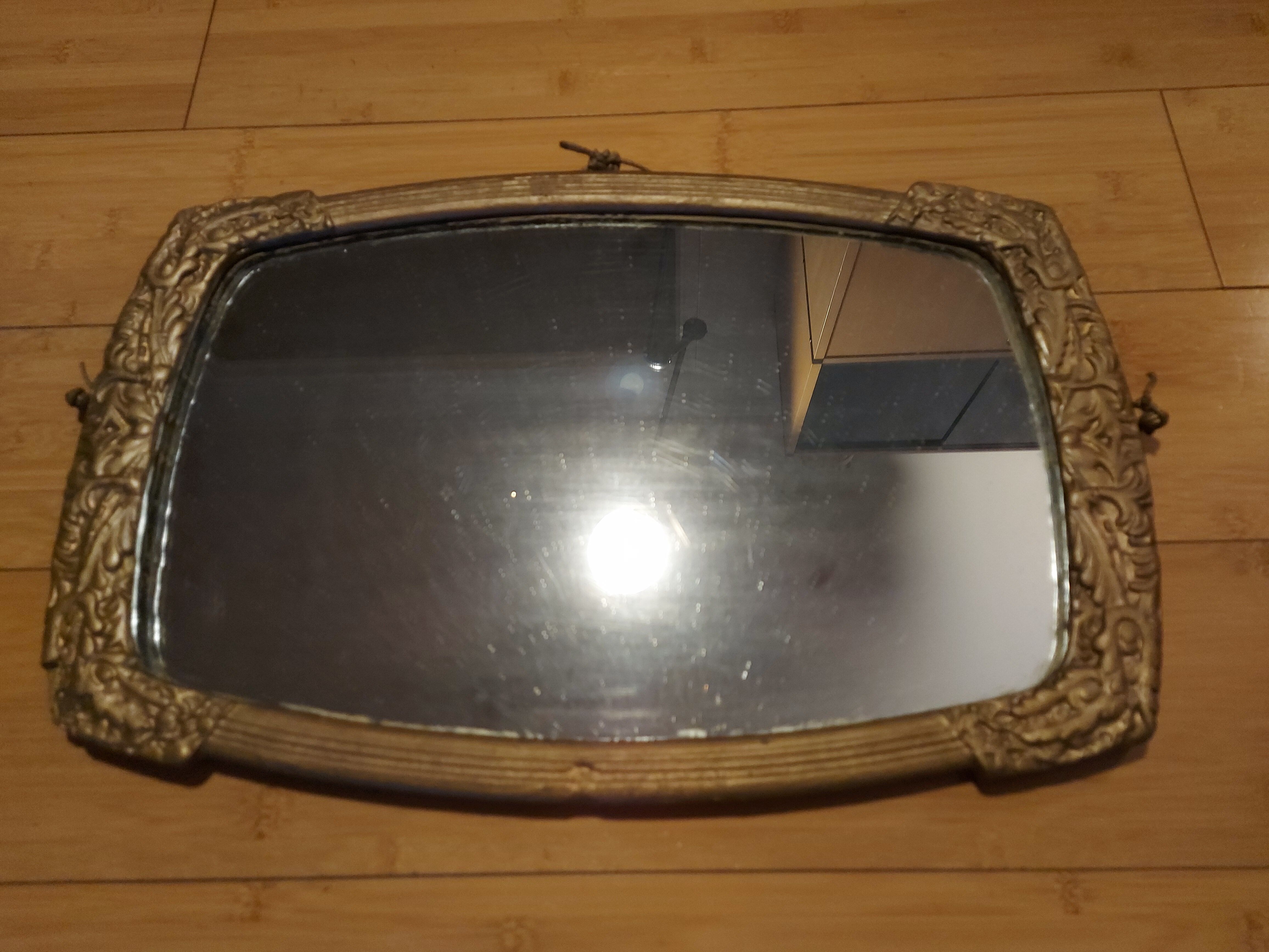 Painted wooden art deco mirror 33 X 51 cm