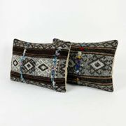 Set of 2 vintage kilim cushion covers 41x61 cm