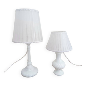 paire de veilleuses en - opaline