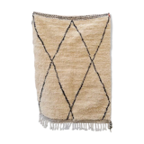 White Berber carpet with black diamond 110x140cm