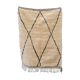 White Berber carpet with black diamond 110x140cm