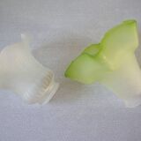 Set of 2 old tulip lampshades globe glass chandelier lamp