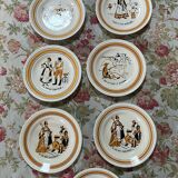 Lot de 8 assiettes comptines en terre de fer Choisy le Roi