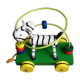 Old wooden toy, zebra car, to pull and push