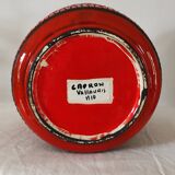 Red pot-pot vase by Roger Capron circa 1960