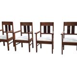 Set of four Art Deco chairs oak Amsterdam School Design 30's