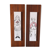 Ceramic wall paintings, vintage, vintage wall decoration