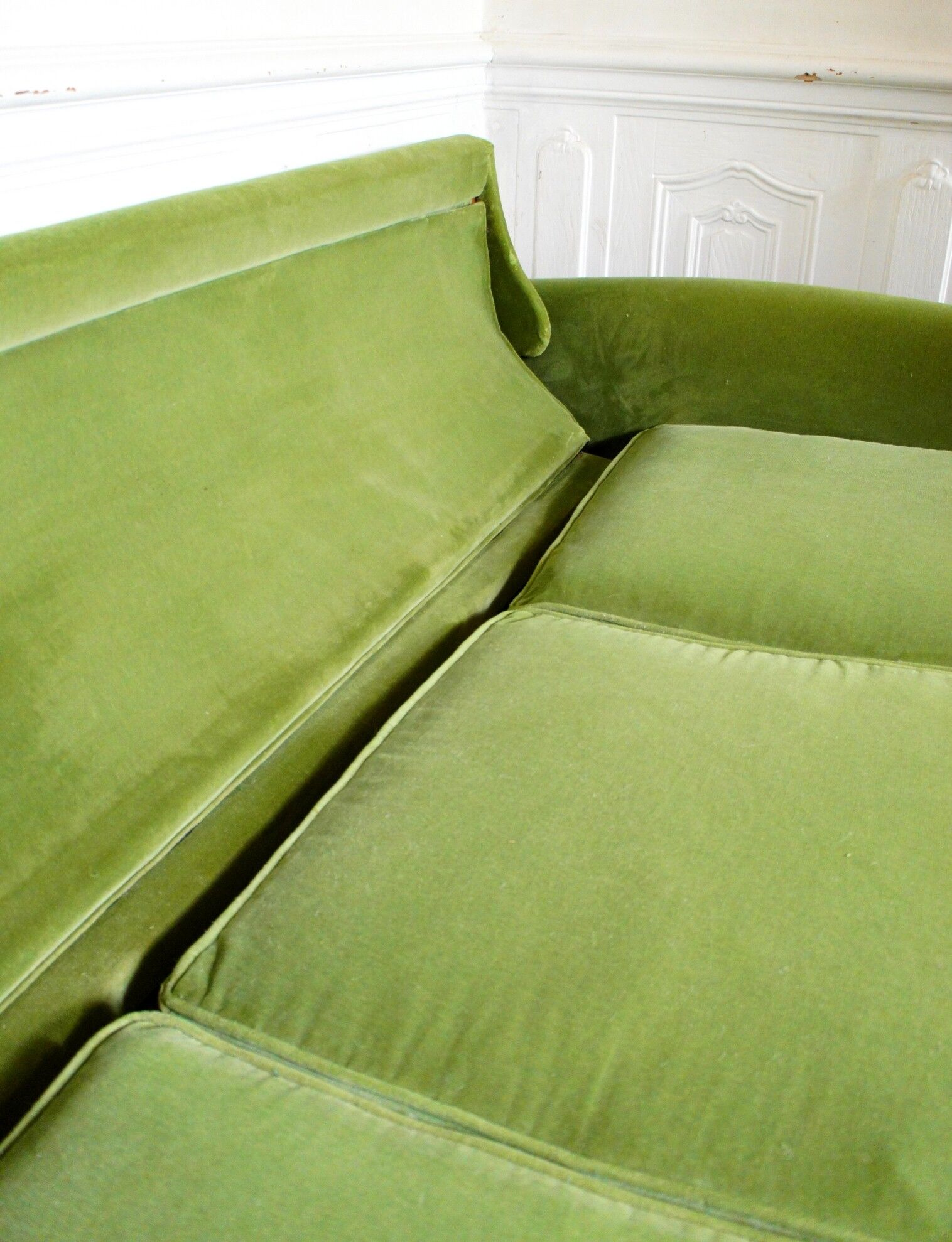 Vintage velvet convertible sofa