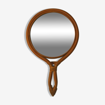 Rattan mirror - hand facing - round