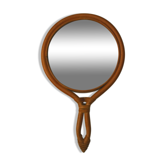 Rattan mirror - hand facing - round