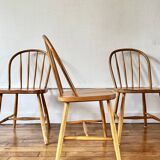 Set of 3 Scandinavian Windsor-style chairs