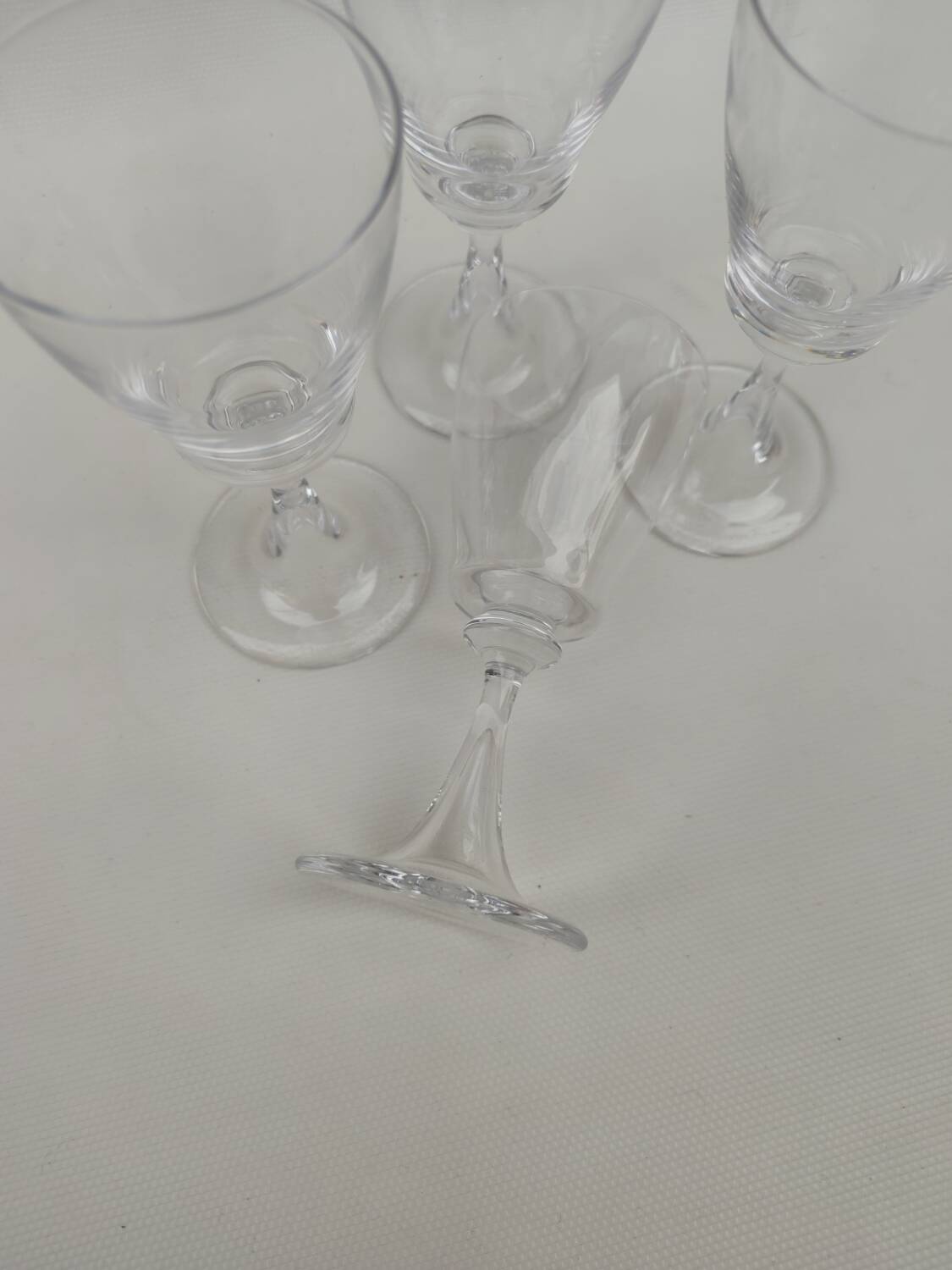 4 Daum crystal glasses, Fleurus model. 1970s.