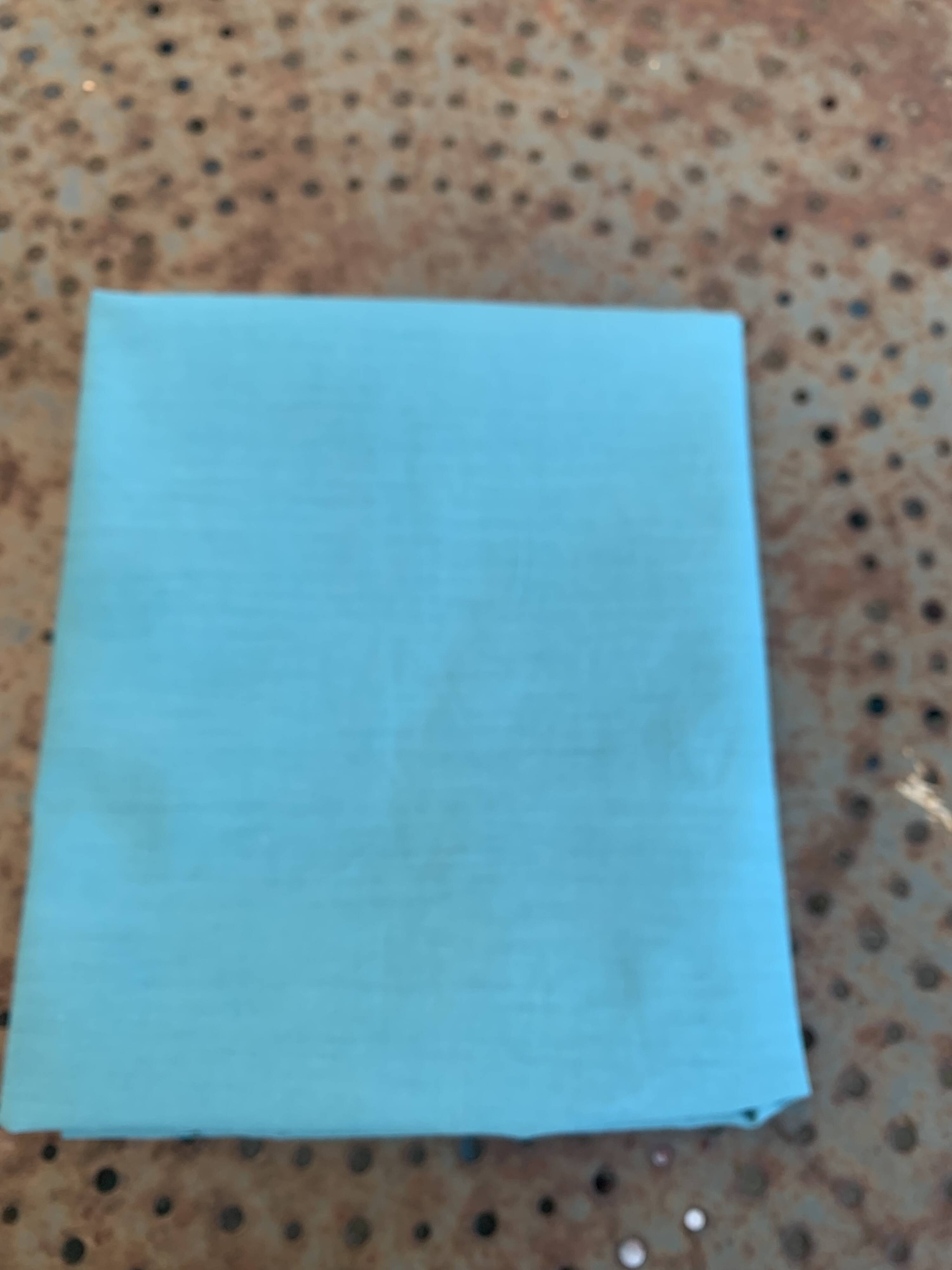 Large pillowcase, cotton linen, emerald blue tinted, border with openings, old