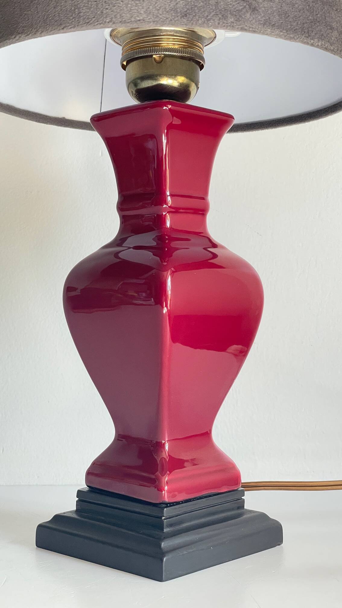 Ceramic lamp and vintage velvet