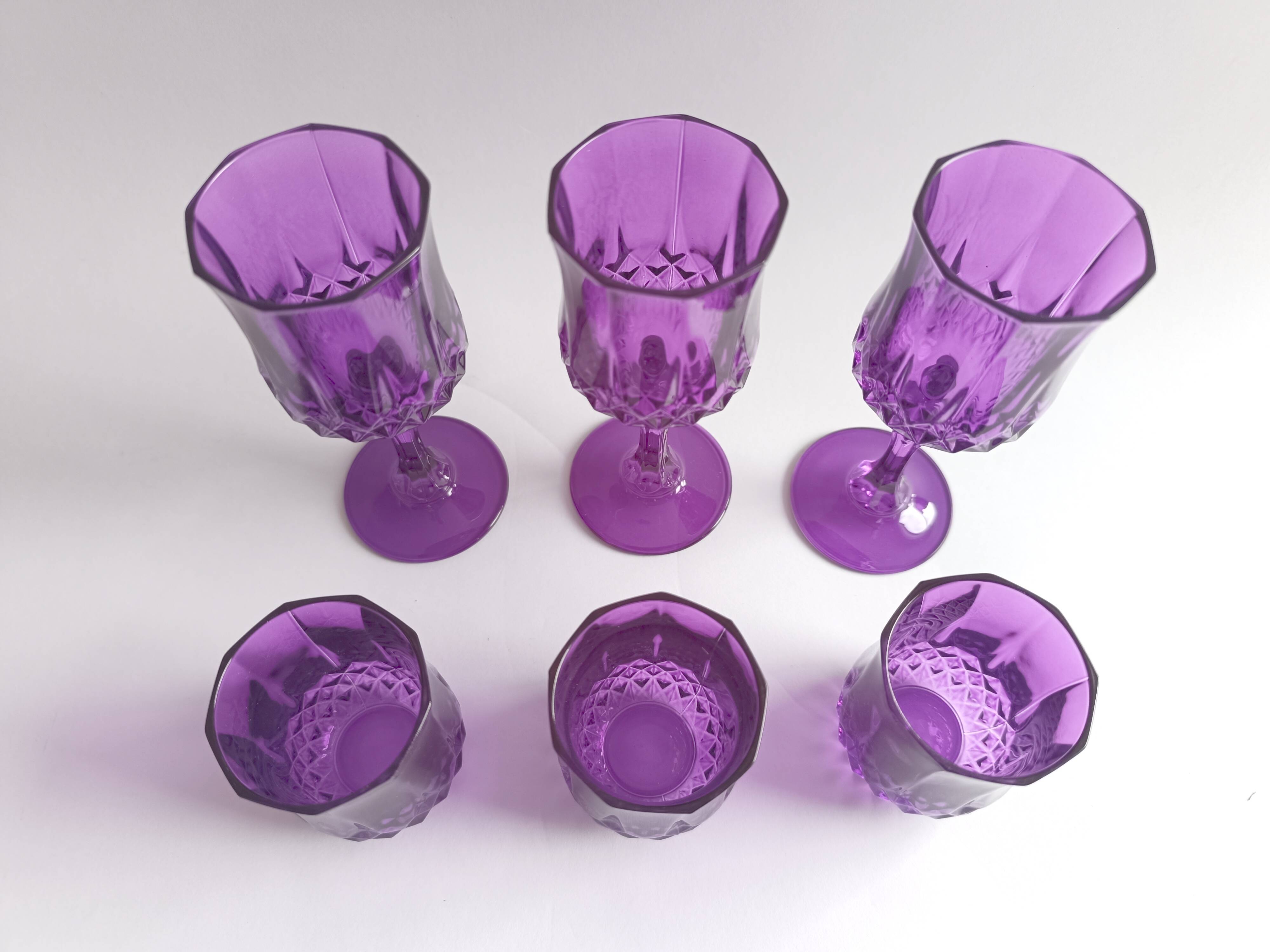 Longchamp Crystal d'Arques purple glasses