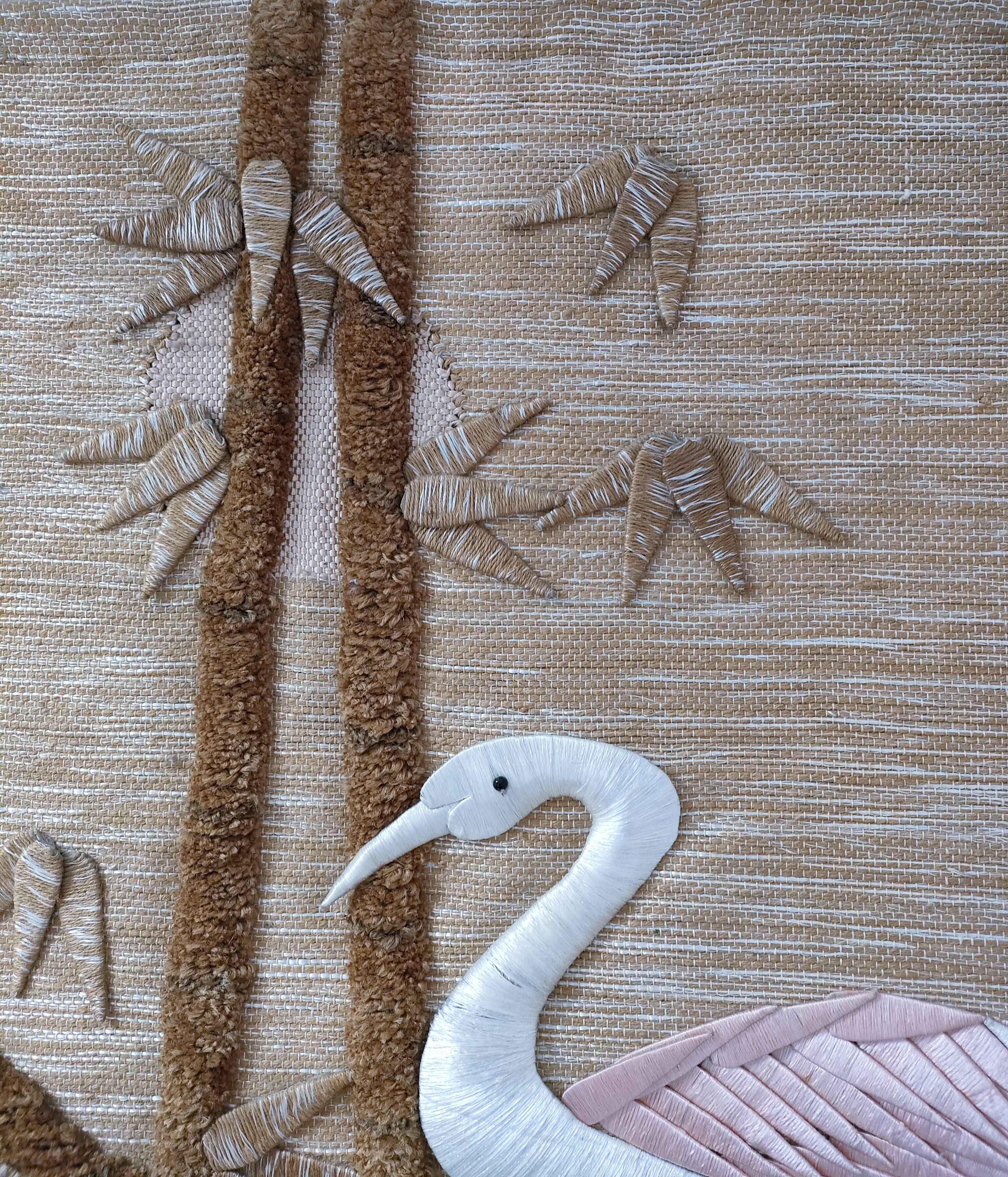 bird and foliage tapestry stamped from the 70s