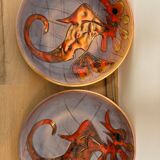 Set of 2 Seahorse plates by Monique Brunner in Vence