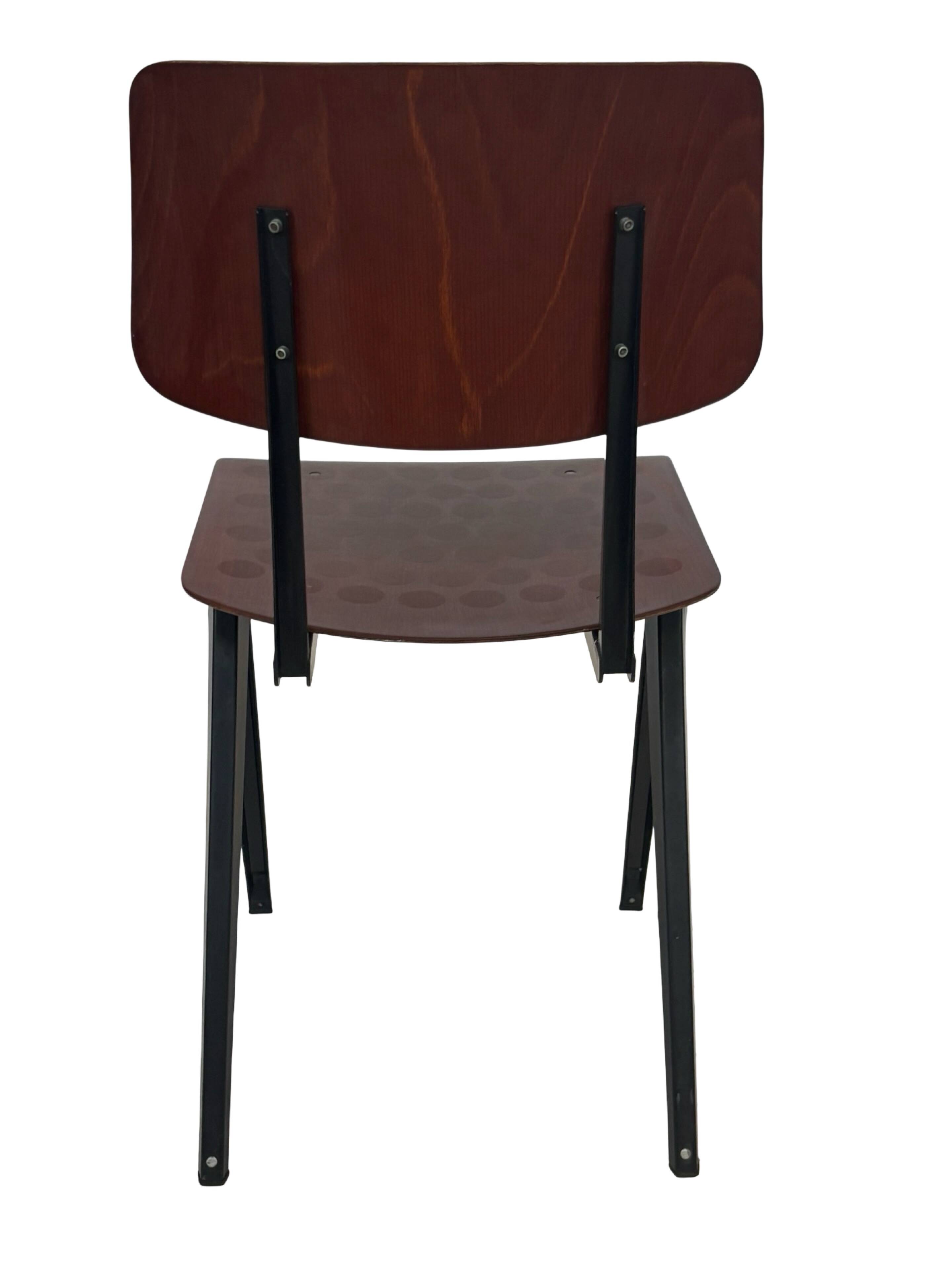 Set of 4 vintage school chairs Galvanitas S16 Netherlands Design