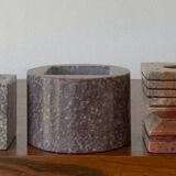 Set of 6 vintage marble and stone candlesticks