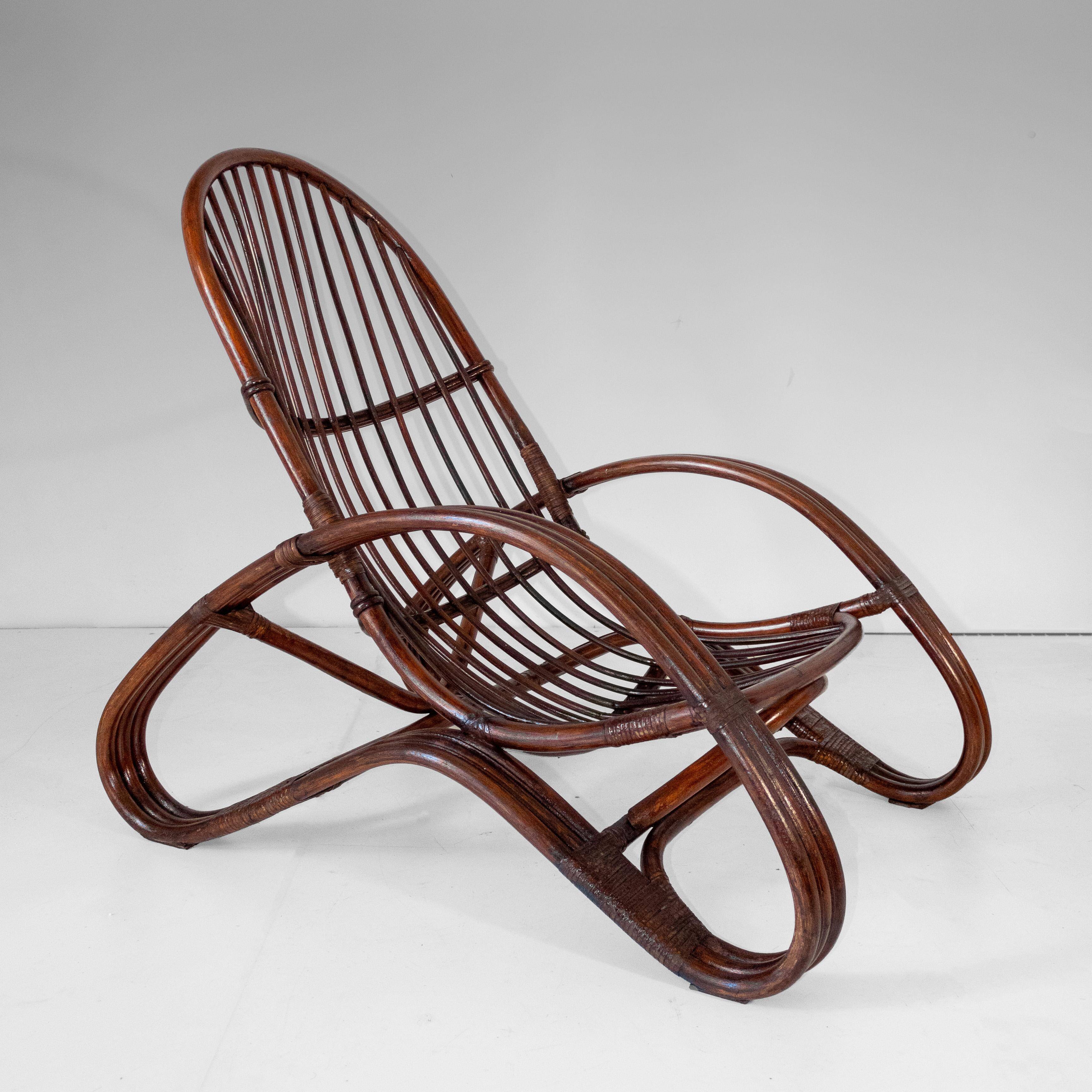 Mid Century Modern Bamboo Armchair, Italy 1960s