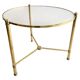 French brass and glass round cocktail table in the style of Maison Baguès