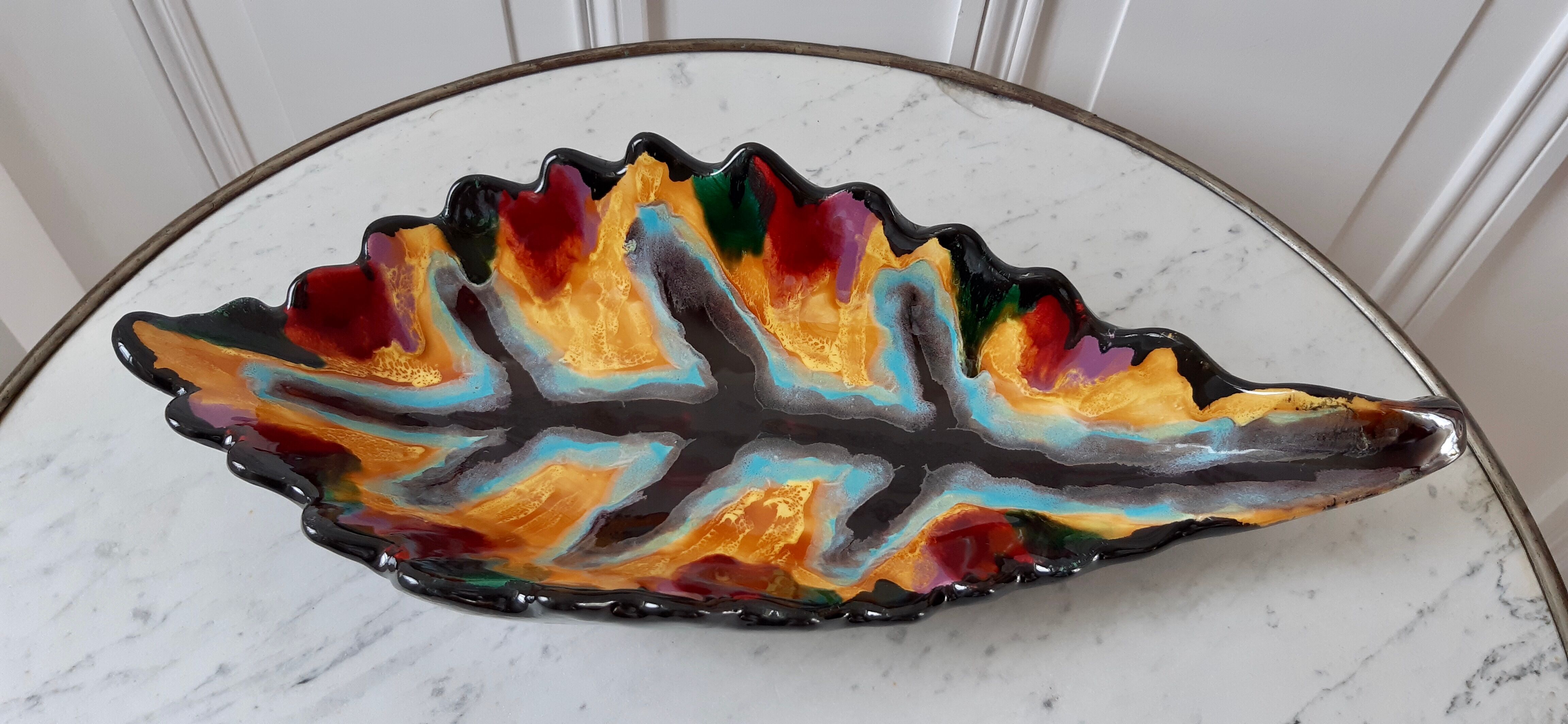 Empty ceramic sheet pocket Vallauris style 70s