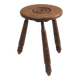 Vintage Brutalist low oak Stool, Belgium 1960s