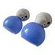 Duo of wall lamps in porcelain and blue opaline