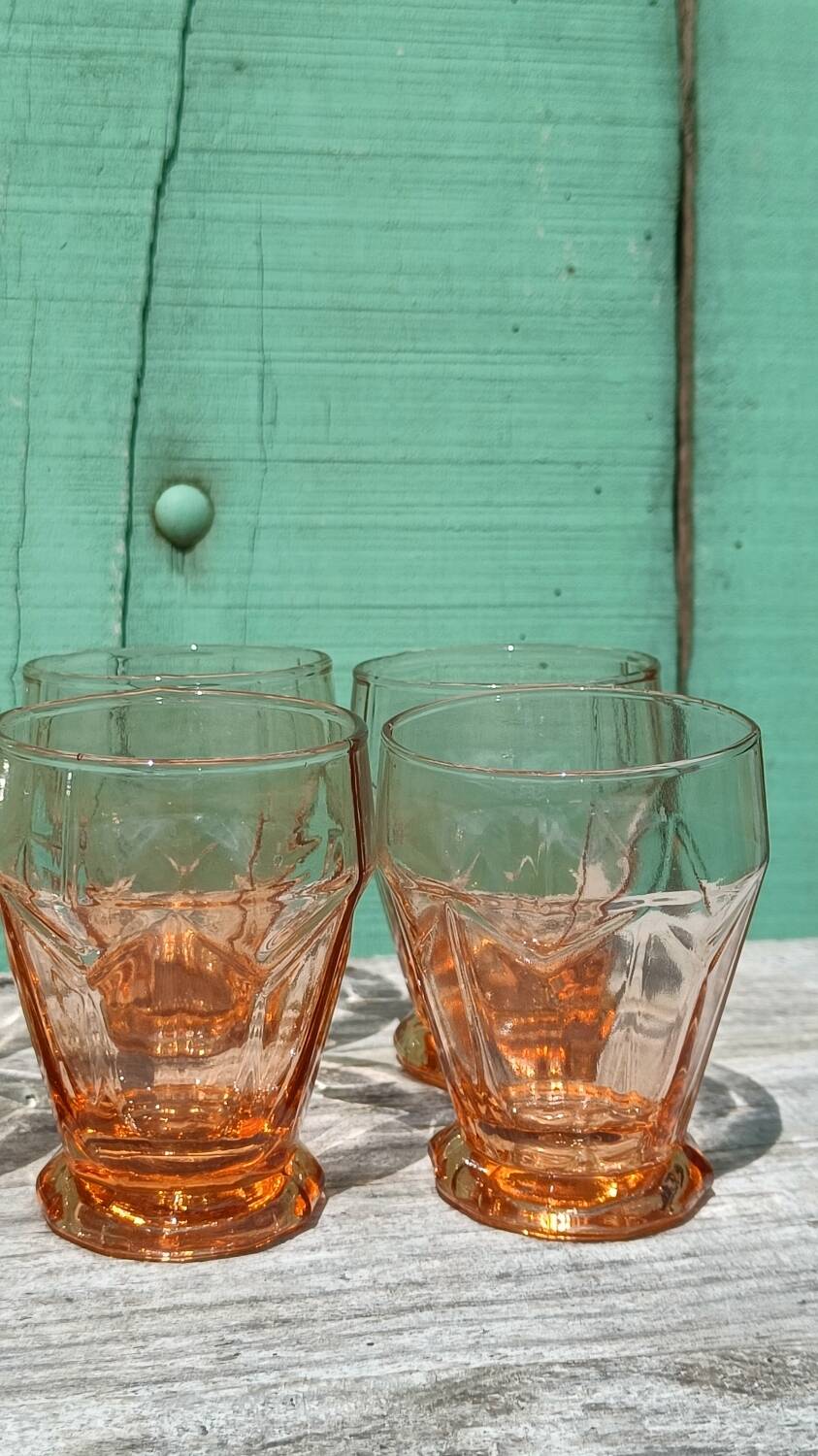 Pink art deco glasses