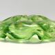 Large Green Bullicante Murano Glass Bowl or Centerpiece with Gold Leaf