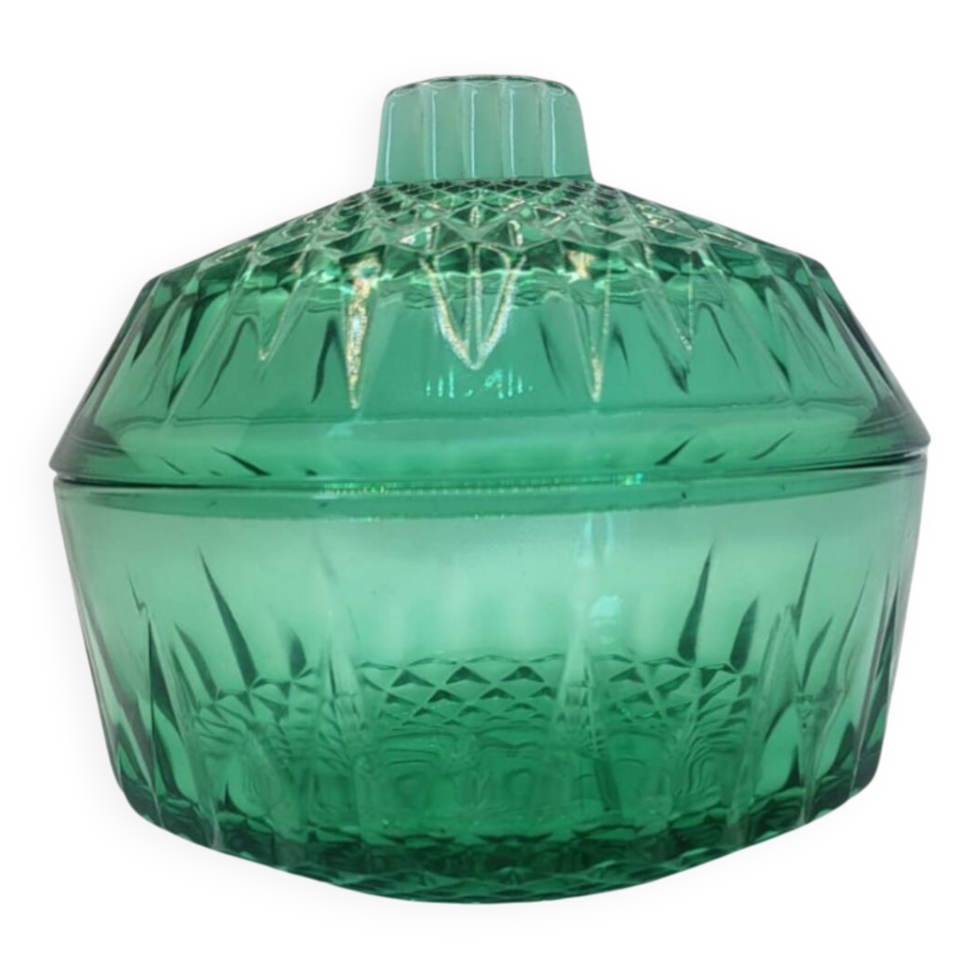 Arcoroc Green Sugar Bowl – Vintage Elegance Add a touch of vintage refinement
