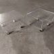 Set of two bedside tables, plexi sofa end, David Lange