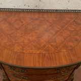 Louis XV style half-moon chest of drawers in marquetrya bottom of cubes XX century