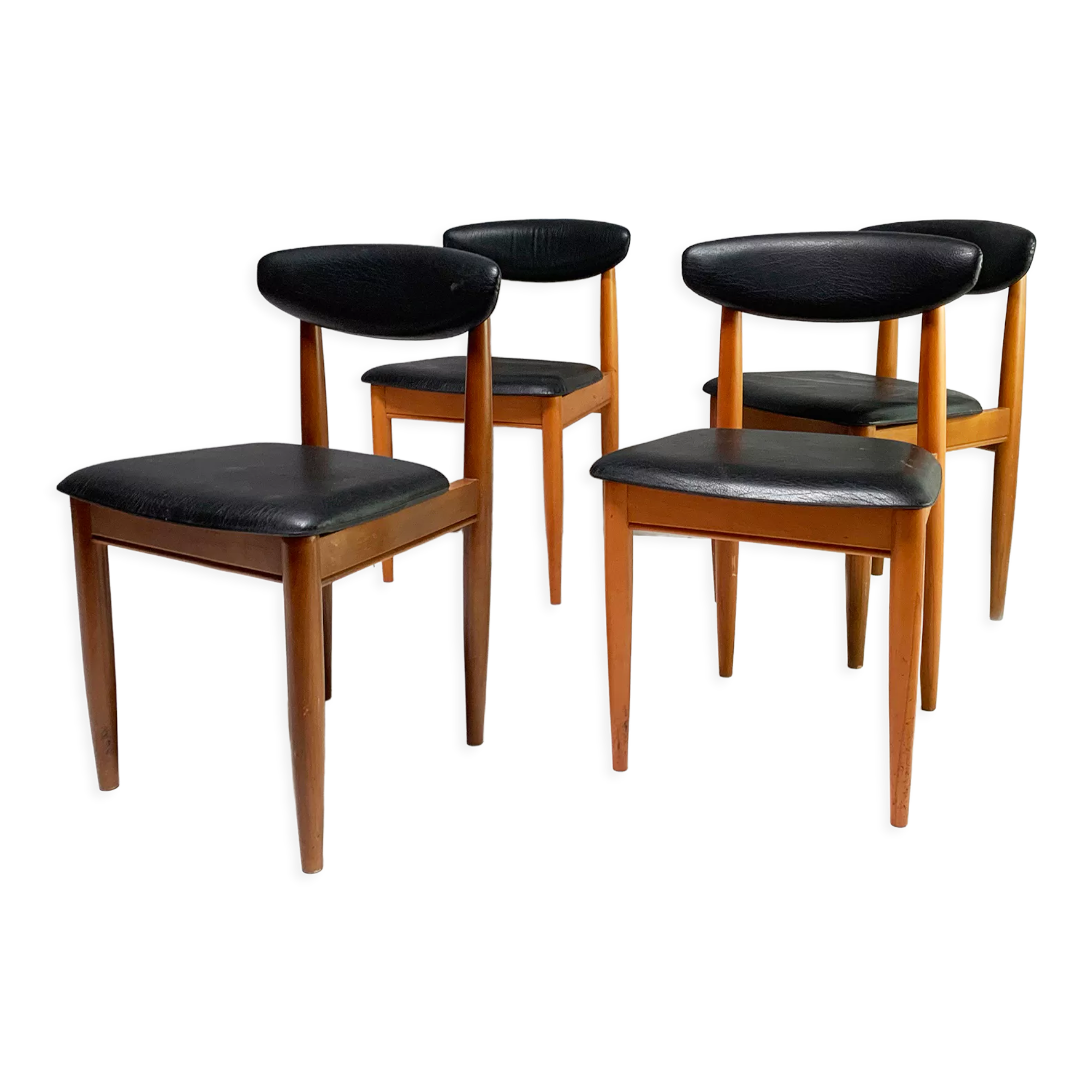 Set of 4 1970’s mid century dining chairs by Schreiber